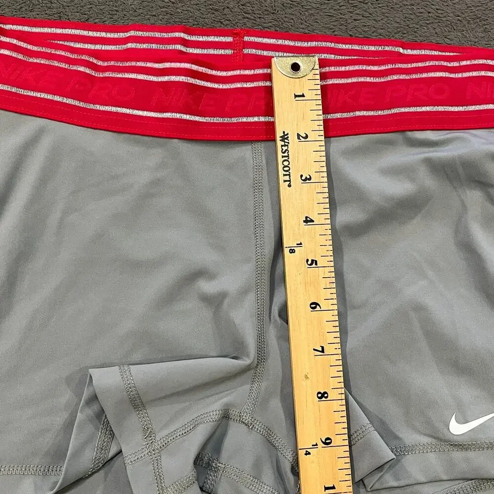 Nike Pro Dri-FIT Grey Pink Athletic Compression Booty Shorts Women's Size Large